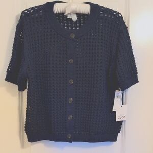 NWT CeCe Navy Blue Knit Cardigan